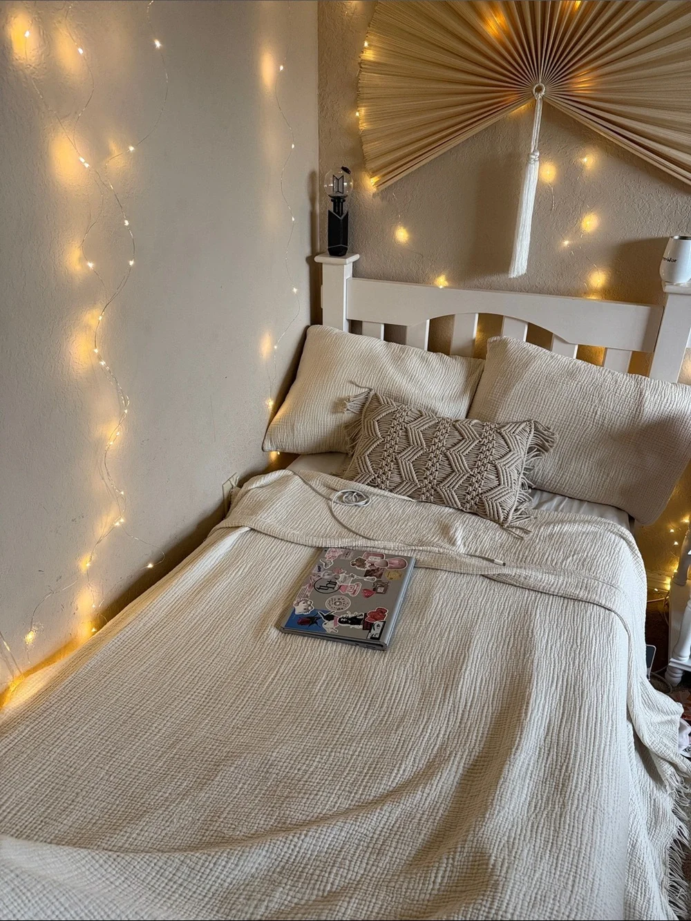 Muslin Blanket 4 Layers, Soft Bedspread, 100% Turkish Cotton Bed Cover, Ivory,